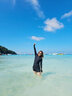 TOSWIMTOSWIM泳衣女分體短袖游泳衣防曬遮肚顯瘦溫泉海邊度假?zèng)_浪服泳裝 原海極光【送價(jià)值139浴巾一條】 M 曬單實(shí)拍圖