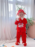 初緣鹿男寶寶一周歲禮服分體套裝嬰幼兒春秋百天宴過年拜年新年衣服女孩 麒麟2件套（春秋長袖） 80 曬單實拍圖