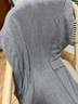 知筆墨秋款新品黑/白道袍針織長(cháng)袖打底連衣裙優(yōu)雅簡(jiǎn)約長(cháng)裙 藍灰色 均碼 曬單實(shí)拍圖