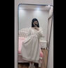 另約睡裙女冬季加厚加絨珊瑚絨睡衣裙長(cháng)袖法蘭絨秋冬款2024新款家居服 6728BA 圓領(lǐng)花邊 膚白 M 曬單實(shí)拍圖