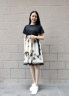 墨茉（MORIMUIR）新款连衣裙子女夏季短袖蕾丝雪纺衫女网纱刺绣遮肚子宽松显瘦韩版 黑色 4XL(145-160斤) 实拍图