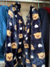 噜噜牛男童睡衣儿童珊瑚绒冬季加厚款男孩中小童保暖家居服套装 深蓝色-6601 120cm(10码 建议身高115-125) 实拍图