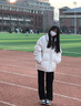 DXOT2025秋冬季新款學(xué)生棉服外套女學(xué)院風(fēng)PU皮保暖面包服寬松大碼棉襖 白色 M 建議95-110斤 曬單實(shí)拍圖