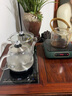 37/20全自動底部上水電熱燒水壺家用自動加水電磁爐泡茶臺嵌兩用 底部上水壺玻璃消毒套裝.黑 曬單實拍圖