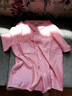 皮爾卡丹（pierre cardin）純色棉麻短袖襯衫女2024夏季新款復古文藝媽m裝時(shí)尚寬松中年上衣 粉色 L 曬單實(shí)拍圖