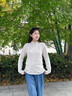 KOLON SPORT/可隆抓絨長(zhǎng)袖 女子戶外運(yùn)動(dòng)徒步通勤保暖透氣內(nèi)搭半拉鏈T恤 LKZT4WN128-灰褐GR M 165/88A 曬單實(shí)拍圖