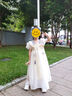 安妮優(yōu)兒（Anneyol）漢服女童夏季薄款連衣裙2025超仙兒童新款女寶寶夏款古風(fēng)唐裝裙子 黃色 120 曬單實(shí)拍圖