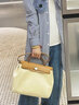 【二手99新】愛馬仕女包Hermes男士herbag31帆布拼皮通勤單肩斜跨包情侶款二手奢侈品 【98新】米色拼皮 銀扣herbag31 曬單實拍圖