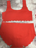 yffcool本命年大紅色女童背心文胸套裝12歲馬年兒童發(fā)育期無(wú)痕內衣內褲13 中長(cháng)款背心+三角褲+紅襪+紅繩 150 L(70-100斤) 曬單實(shí)拍圖
