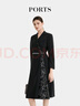 PORTS寶姿女裝2024早秋新款簡約時尚印花經(jīng)典撞色拼接收 黑色 XXS (0) 曬單實拍圖