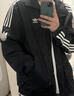 三葉草（Adidas）經(jīng)典款 黑白 側(cè)邊三條紋 立領(lǐng)長袖 梭織 風(fēng)衣 夾克 外套  男女 GN3535/JM2716 S 曬單實(shí)拍圖