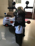 派克奇大號兒童電動(dòng)摩托車(chē)可坐雙人侉子車(chē)童車(chē)三輪車(chē)寶寶玩具車(chē)可坐大人 白色12A電瓶+皮座+手擰+喊話(huà)器 曬單實(shí)拍圖