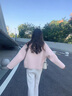 Olrain歐芮兒粉色短款毛呢外套女春裝新款小個(gè)子氣質(zhì)羊毛上衣 粉色 M 曬單實(shí)拍圖