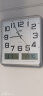 康巴丝（Compas）挂钟客厅 万年历温湿度时钟 简约方形日历石英钟表挂墙C2983 闪银 实拍图