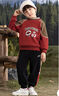 汪汪隊立大功兒童加絨套裝秋冬款男女童運動(dòng)服男寶寶加厚衣服 深紅 130cm  曬單實(shí)拍圖