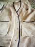 JEZE春秋季女士開(kāi)衫毛衣針織馬甲女新款2024馬夾背心女襯衫疊穿兩件套 淺咖（單件馬甲） M 【建議90-100斤】 曬單實(shí)拍圖