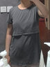 nest designs孕產(chǎn)婦家居服女士哺乳衣短袖孕婦裝產(chǎn)后哺乳上衣夏季T恤 哺乳上衣-炭筆灰 M 曬單實(shí)拍圖