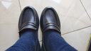 U7品牌男鞋男款鹿皮休閑皮鞋新款鞋子舒適軟底豆豆鞋真皮男士樂(lè )福鞋 1818709黑色 42 （標準皮鞋碼） 曬單實(shí)拍圖