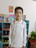 羅蒙男童polo衫長(cháng)袖翻領(lǐng)t恤春秋中大兒童白色打底衫小學(xué)生校園服飾女 條紋白色 140 曬單實(shí)拍圖