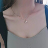 Caokit Keeiy四葉草18k金項鏈女玫瑰彩金鎖骨鏈七夕情人節(jié)生日禮物送女友老婆 18K金項鏈【可調節(jié)鏈長】 曬單實拍圖