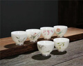 功夫茶杯陶瓷主人杯日式單杯白瓷品茗杯整套普洱羊脂玉小茶盞描金 羊脂玉-描金杯(單個(gè)裝) 曬單實(shí)拍圖