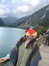 目丸云南麗江披肩青海新疆西藏民族風(fēng)旅游外搭斗篷外套披風(fēng)毯子圍巾女 孔雀藍(lán)+耳飾+額鏈 均碼 曬單實(shí)拍圖