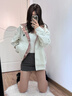 辰衣純美式甜妹連帽格子拼接衛(wèi)衣女2024春秋新款寬松休閑慵懶風學生外套 白灰色（優(yōu)質(zhì)版） M 曬單實拍圖
