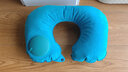 尚官（SingleLady）可折疊充氣枕頭旅行便攜式脖子頸椎枕頭按壓式旅游午休睡覺(jué) 植絨-孔雀藍-送袋子 曬單實(shí)拍圖