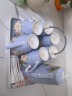品来运 陶瓷杯子水杯套装冷凉水壶骨瓷耐热茶壶家用喝水具欧式客厅茶杯 蓝色妖姬水具9件（带树脂茶盘） 实拍图