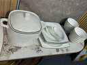 景探景德鎮碗碟套裝家用北歐式輕奢陶瓷喬遷新居骨瓷餐具整套碗盤(pán)組合 銀秋方形天元煲 60件套 曬單實(shí)拍圖