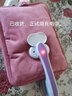 南極人熱水袋充電式防爆暖手寶寶敷肚子女可愛毛絨學(xué)生電暖寶水袋 精仿兔絨 雙插手一體式【山茶紅】 曬單實拍圖
