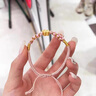 中國黃金（CHINA GOLD）小桃花手鏈黃金轉運珠女款足金桃你生日禮物送女友老婆教師節禮物好運小桃花【B款】約0.45-0.5g 曬單實(shí)拍圖