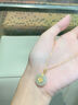 中國黃金（CHINA GOLD）足金福字和田玉吊墜女士奢華金鑲玉情人節生日情人節禮物送女朋友 金鑲玉吊墜【贈銀鏈】 約0.6g 曬單實(shí)拍圖