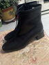 卡帝樂(lè )鱷魚(yú)（CARTELO）2026新款真皮短靴女圓頭皮鞋冬季粗跟中跟加絨馬丁靴英倫風(fēng)瘦瘦靴 黑色 加絨 38 曬單實(shí)拍圖