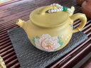 龍美佳宜興紫砂壺泡茶壺手工茶壺黃金段饒青泥繪牡丹竹段150cc實(shí)用禮品 曬單實(shí)拍圖