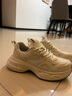 大東老爹鞋女鞋2026秋季新款休閑平底中跟系帶銀色網(wǎng)面運動(dòng)鞋0357 曬單實(shí)拍圖