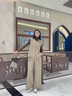 衣典零一（LEDIALYI）小香風(fēng)馬甲長褲套裝女2024秋冬季新款高級感穿搭休閑闊腿褲兩件套 卡其色 S （建議96-105斤） 曬單實拍圖