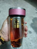 萬象（WANXIANG）雙層玻璃杯女生水杯高顏值小巧便攜泡茶杯子水晶口杯辦公隔熱杯子 小巧款【200毫升】灰綠色 曬單實拍圖
