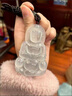 皇本天然緬甸老坑翡翠冰種飄花坐蓮觀音925銀鑲嵌翡翠吊墜男抱珠觀音 通用 曬單實拍圖