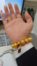 紅色年輪黃金手鐲男金手鐲女3D硬足金三通六字真言轉(zhuǎn)運(yùn)珠佛珠本命年手鏈 【14mm梵文金珠款】總金重：27克 曬單實(shí)拍圖