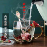 巫記琺瑯彩水杯無(wú)鉛玻璃杯花茶杯可愛(ài)泡茶杯子帶蓋套裝教師節老師禮品 紅玫瑰330ml矮款+法郎勺（簡(jiǎn)包） 曬單實(shí)拍圖