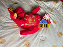 啟芽（YAUP）滿(mǎn)月寶寶衣服春秋套裝紅色初生嬰兒連體衣女公主純棉男孩百天夏季 長(cháng)命百歲【春秋長(cháng)袖】帶帽襪 59cm 【滿(mǎn)月禮】0-3個(gè)月/8-12斤 曬單實(shí)拍圖