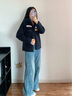 迪桑特 SKI STYLE 女士 仿羊羔絨 針織運動(dòng)上衣 外套夾克 BK-黑色 S (160/80A) 曬單實(shí)拍圖
