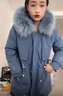 傲列2024秋冬派克服女獺兔毛內膽可拆卸白貉超大毛領刺繡款皮草外套女 白色 XXL 曬單實拍圖