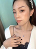 法蔻（farcoko）一鹿有你項鏈女新款銀鎖骨鏈新年生日七夕情人節禮物送女友送老婆 藍鉆 曬單實(shí)拍圖