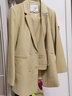 尚都比拉面試小西裝女外套2025春裝新款職業(yè)裝套氣質(zhì)簡(jiǎn)約風(fēng)休閑通勤小西服 治愈黃九分褲套裝 S 曬單實(shí)拍圖