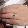 伊芭（YIBA）0.8克拉斯里蘭卡天然藍(lán)寶石戒指18K金鑲鉆女戒七夕情人節(jié)禮物 （10-20號(hào)）現(xiàn)貨 曬單實(shí)拍圖