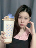 物生物（RELEA）保溫杯咖啡杯男女大容量高顏值水杯學(xué)生便攜雙飲吸管杯子生日禮物 中古花園-陶瓷內膽-更鎖鮮560ml 曬單實(shí)拍圖