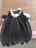 clotho Rennie品牌女裝短袖連衣裙女2025夏季新款時(shí)尚減齡娃娃領(lǐng)遮肉顯瘦百褶裙 黑色 M 曬單實(shí)拍圖