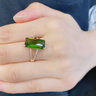伊彩珠寶 方形4.65克拉巴西天然綠碧璽戒指18K金鉆石鑲嵌支持定制復檢 （9-17）號拍下備注圈口號 曬單實(shí)拍圖